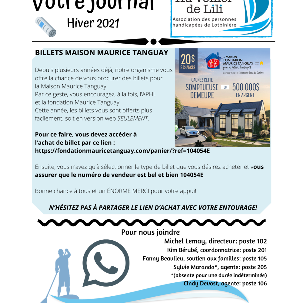 Votre Journal, Hiver 2021